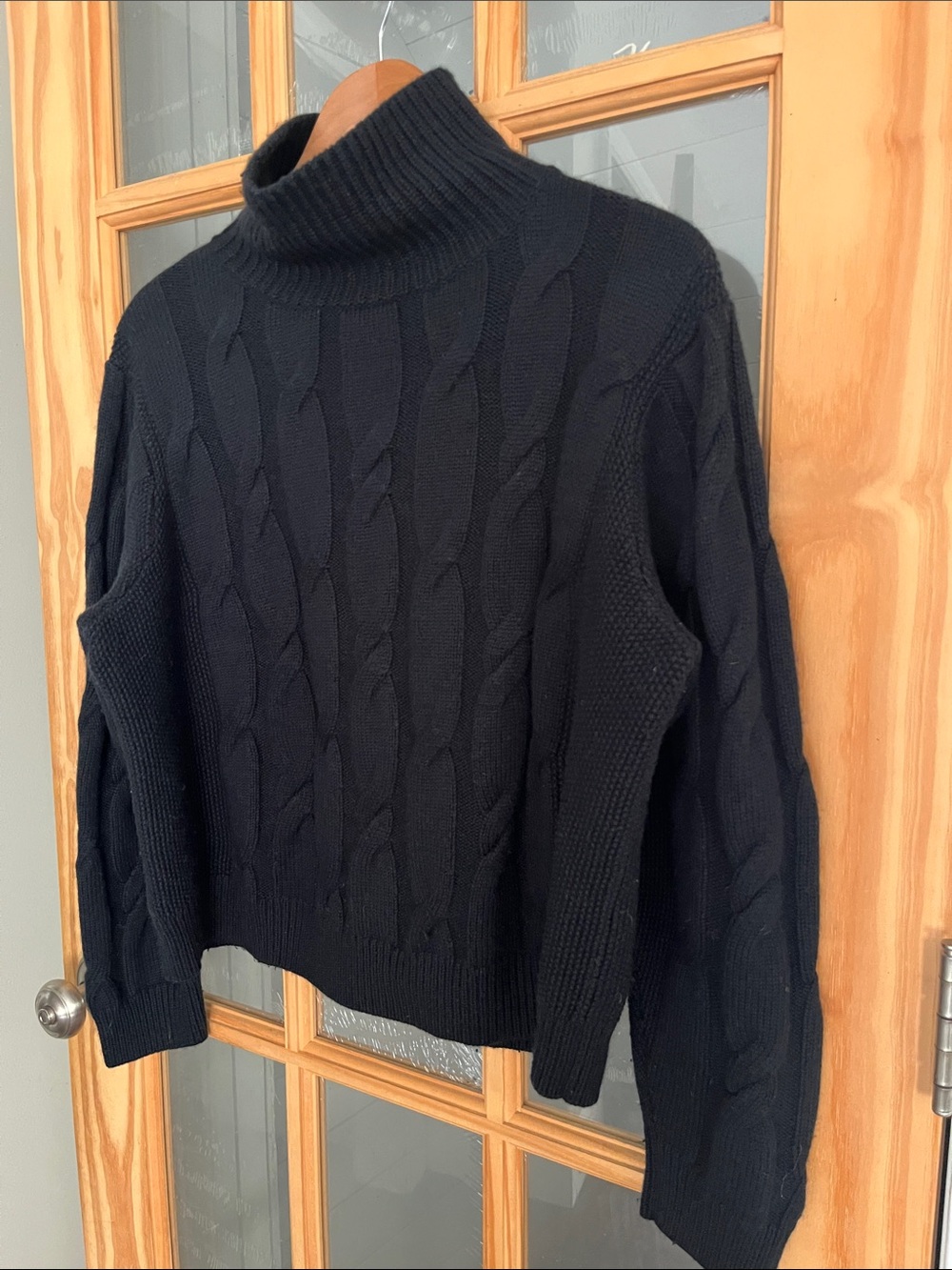 FRAME Wool,Cashmere chunky, cableknit mock neck Sweater Sz medium